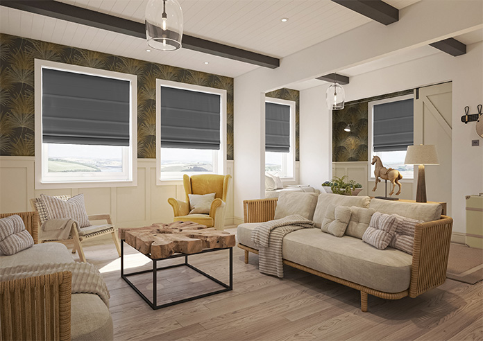 Luxe Velvet, Grey - Roman Blind - Image 6